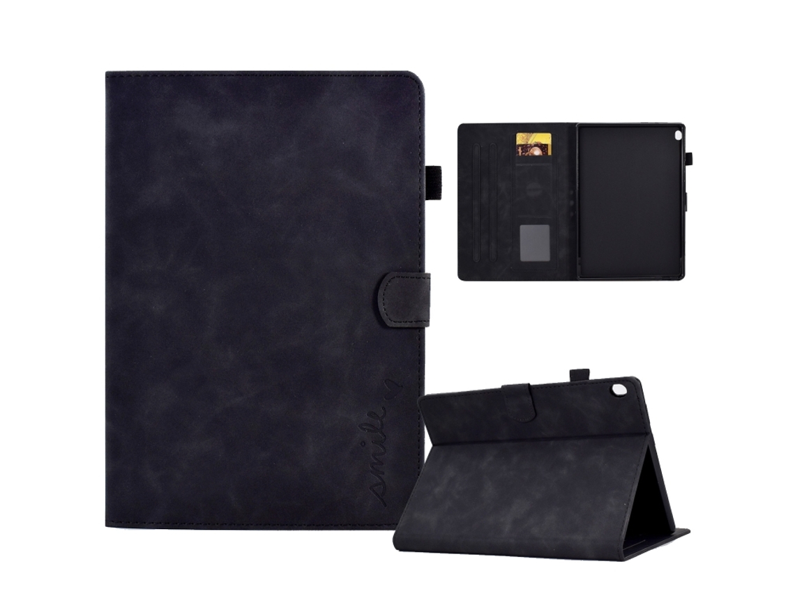 Capa De Couro Halinuia Com Relevo De Rosto Sorridente Para Lenovo Tab M10