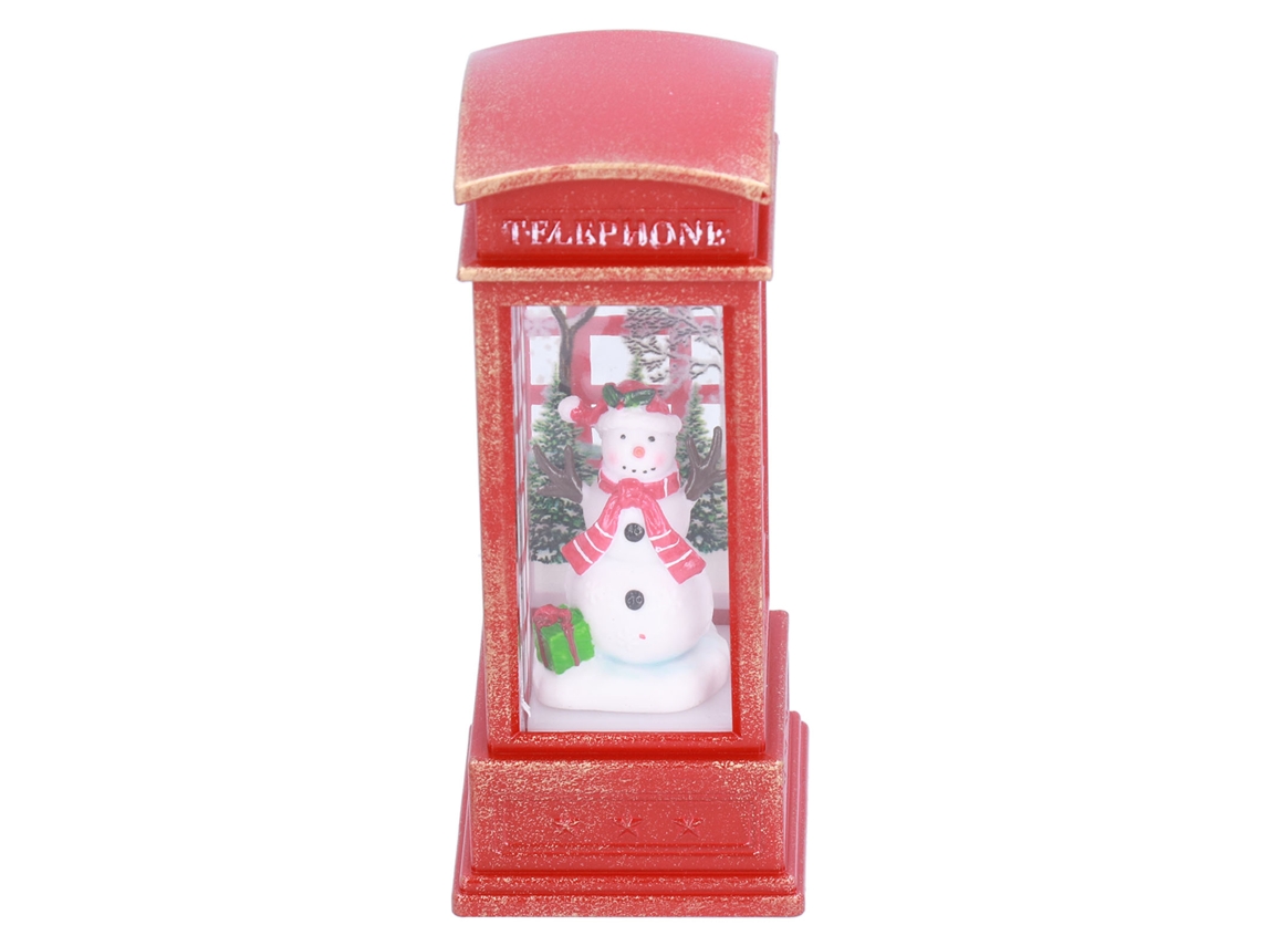 Adorno de Natal luminoso com cabine telefônica | S/MARCA