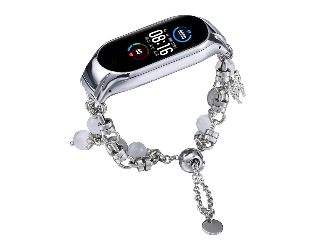 Pulseira De Relógio Em Ônix Com Contas De Cristal