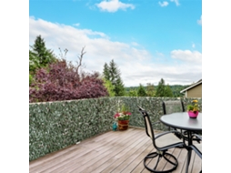 Painel De Cerca Viva Artificial Extensível 200x100cm - 8 Peças De Folhagem Falsa Verde Para Varanda E Jardim