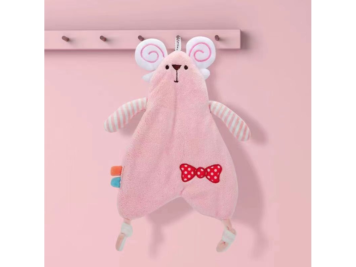 2026-toalla De Mano Fluffy Para Baño Y Cocina Animal Cute Absorbente Rápido Secado Algodón Rosa