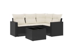 Garden Sofa Set, Garden Sofa Sets Vidaxl Preto Rattan / Vime (n/a)