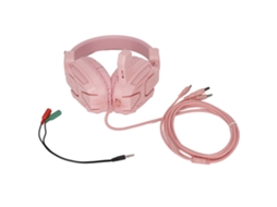 Fone De Ouvido Para Jogos H7 Com Som Surround 7.1 E Cancelamento De Ruído, Protetores Auriculares Macios Com Memória, Rosa Aquaforge