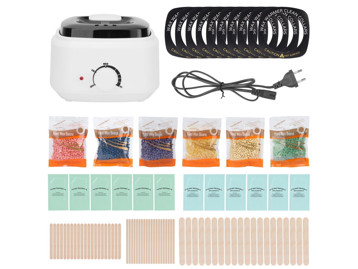 Kit de Depilação com Cera Aquecida e Pérolas em Bastões
