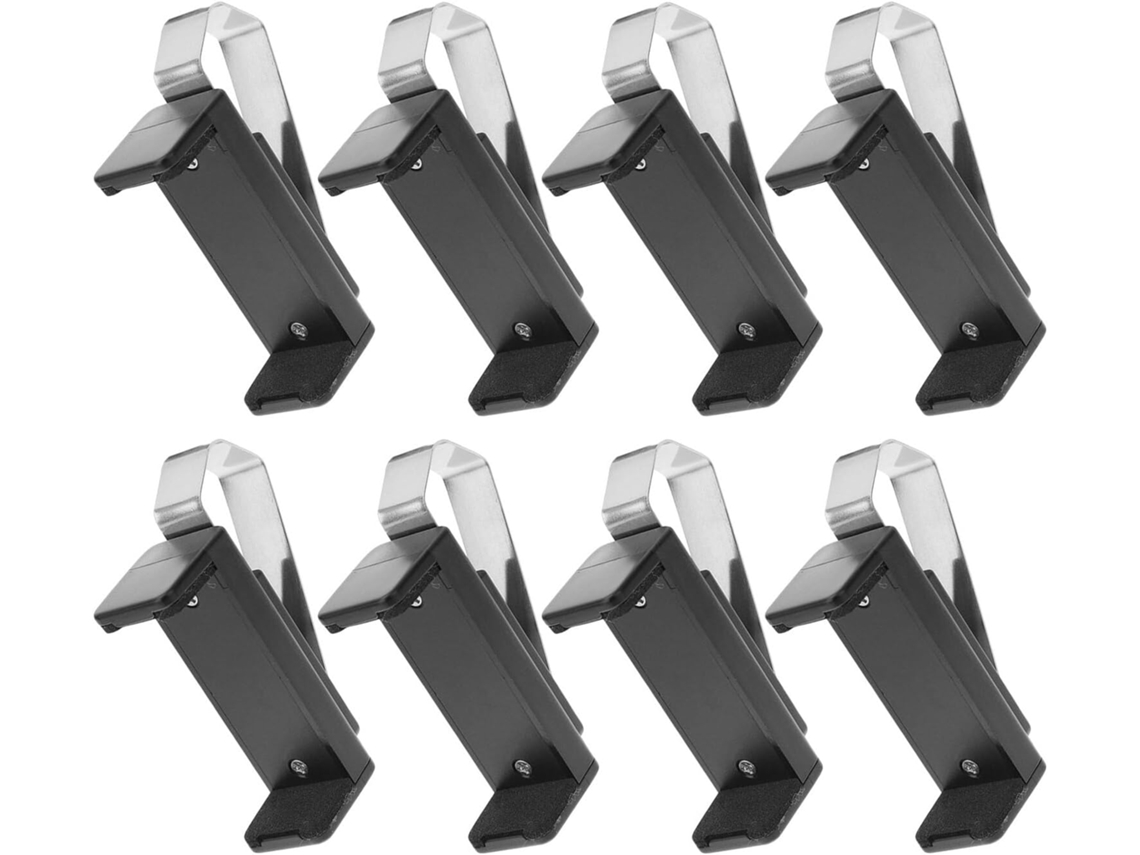 Conjunto De 8 Suportes Ajustáveis Para Controle Remoto De Porta De Garagem Em Abs Preto.