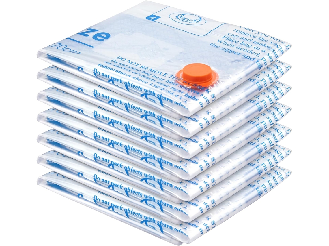 Conjunto De 7 Sacos Para Armazenamento A Vácuo, Sacos De Vedação Que Economizam Espaço, Sacos De Compressão Herméticos Para Roupas