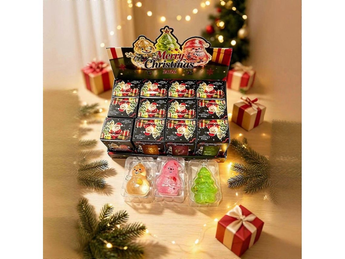 Brinquedo Squishy De Natal Com Purpurinas