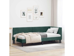 Vidaxl Estrutura De Cama De Canto Verde Escuro 100 Cm X 200 Cm Veludo