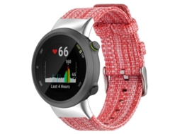 Bracelete Para Garmin Forerunner 45 / 45s / Swim 2 - Nylon E Lona - Fivela De Aço Prate Rosa
