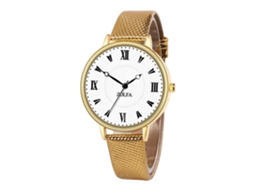 Reloj De Cuarzo Clásico Moda Estilo Empresarial Pareja Unisex Regalo Oro