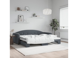 Vidaxl Sofá-cama Com Gavetão 90x190 Cm Veludo Cinzento-escuro