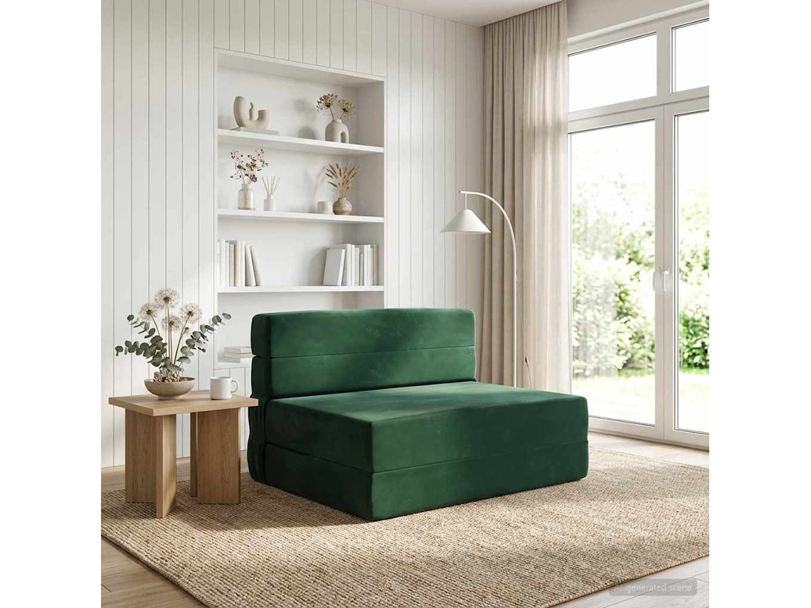 Vidaxl Sofá Cama Dobrável Verde-escuro 70 X 72 X 60 Cm Tecido