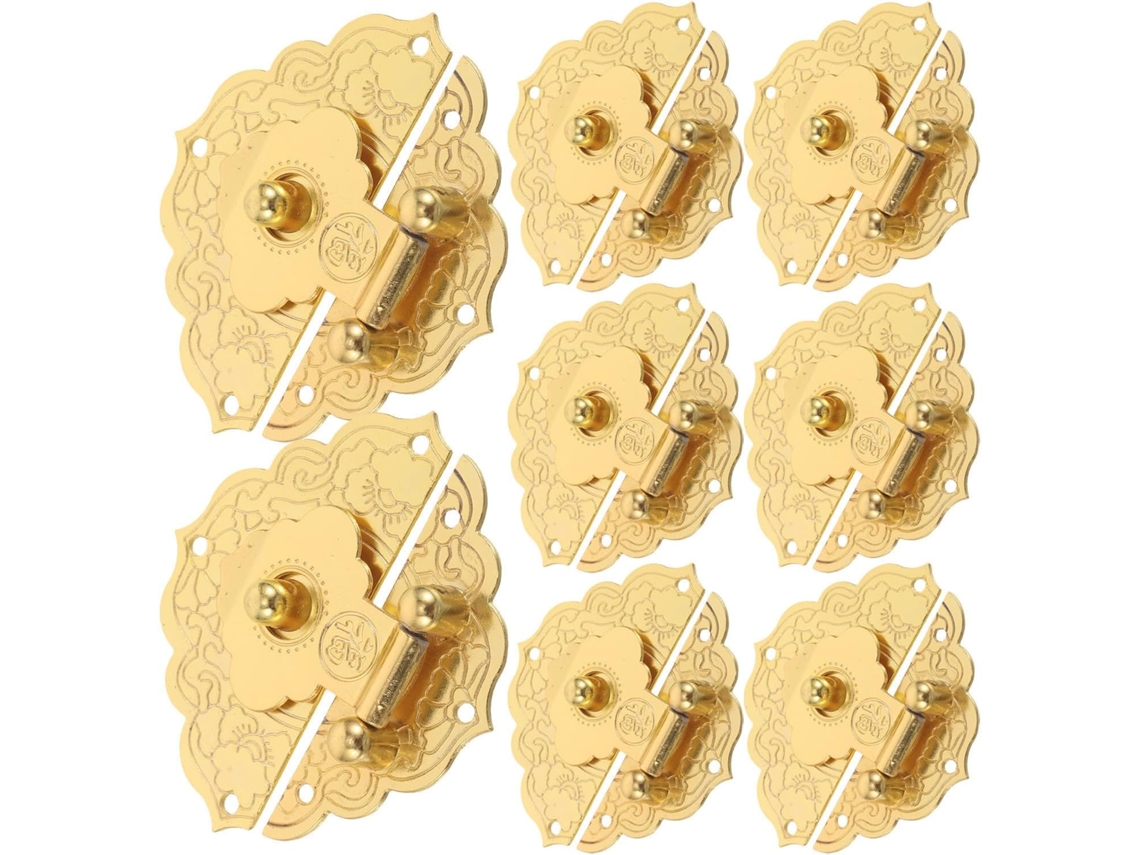 Conjunto De 8 Fechos Metal Vintage Para Caixas E Armários Madeira