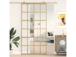 Vidaxl Porta Deslizante 102,5x205 Cm Vidro Esg/alumínio Dourado