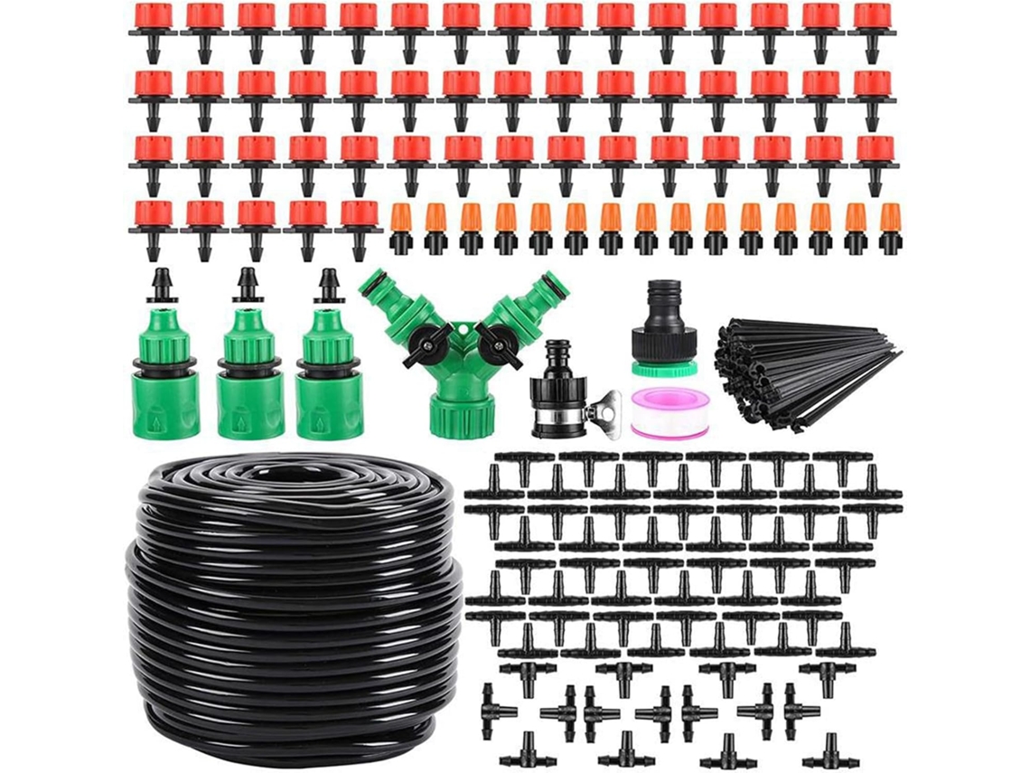 Kit De Irrigação Automática Para Jardim De 50 M Com Mangueira E Bicos Flexíveis Para Irrigação De Vasos.