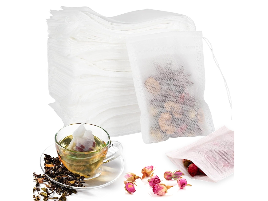 Infusor De Chá, 100 Unid., Formato Pera, Reutilizável, Para Folhas Soltas E Ervas - Elysve