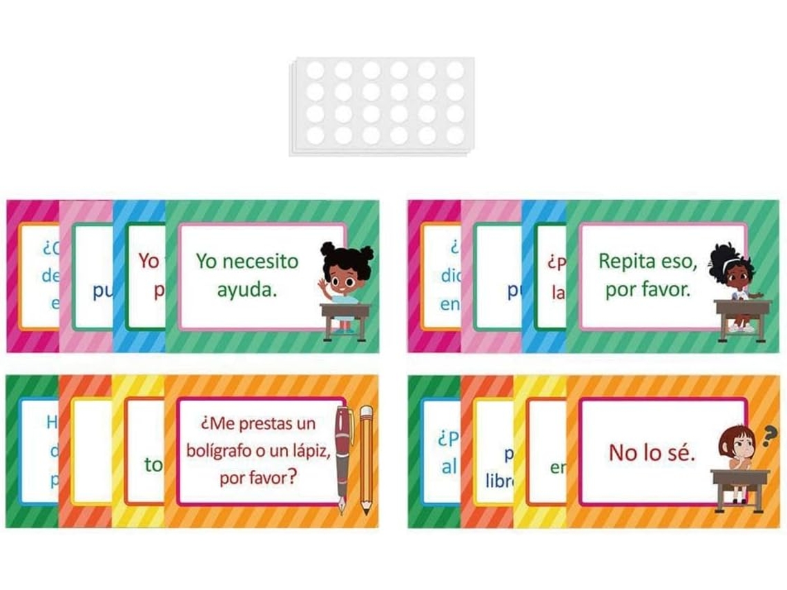 Decoração Parede Para Jardim De Infância: Material Educativo Com Cartaz Aprendizagem Inicial De Espanhol.