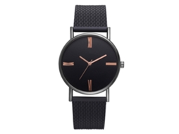 Reloj De Moda Unisex Con Movimiento De Cuarzo Y Correa De Metal (negrodorado Rosa)