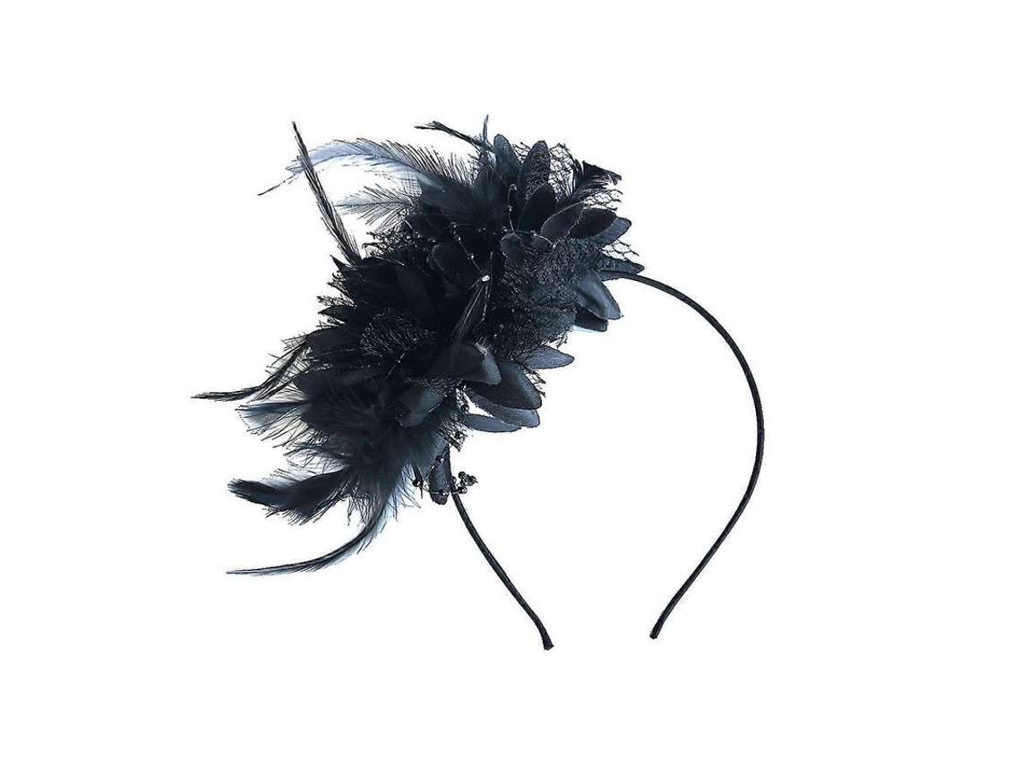 2026 diadema de Penas Vintage com Flor de Tela: Acessório de Cabelo para Mulheres, Meninas e Noivas