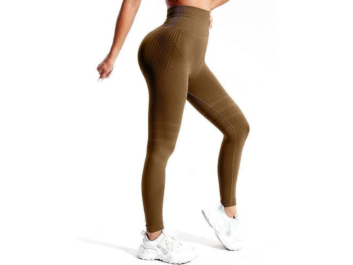 Leggings Anti-celulite De Alta Qualidade Com Efeito Modelador, Cintura Alta Elástica E Tecido Respirável Para Todas As Estações Café