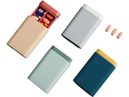 Conjunto De 4 Pequenos Porta Comprimidos Portáteis, Caixas Para Embalagens Individuais Medicamentos Aquaforge