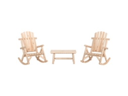 Vidaxl 3 Pcs Conjunto Lounge De Jardim Madeira De Abeto Maciça