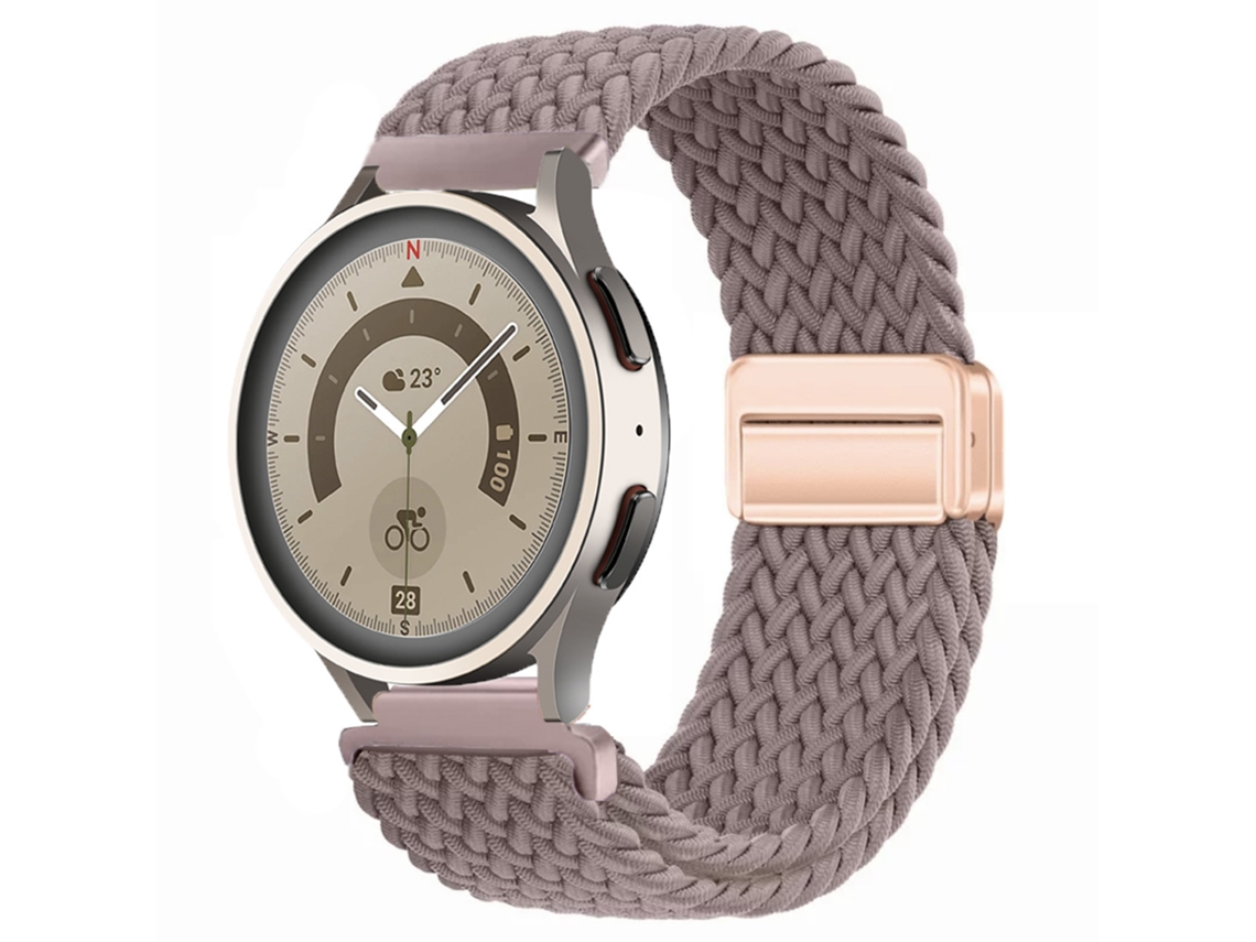 Compatível com Huawei GT6 GT5, Samsung Watch 7. Pulseira de nylon com fecho magnético, respirável e elástica.