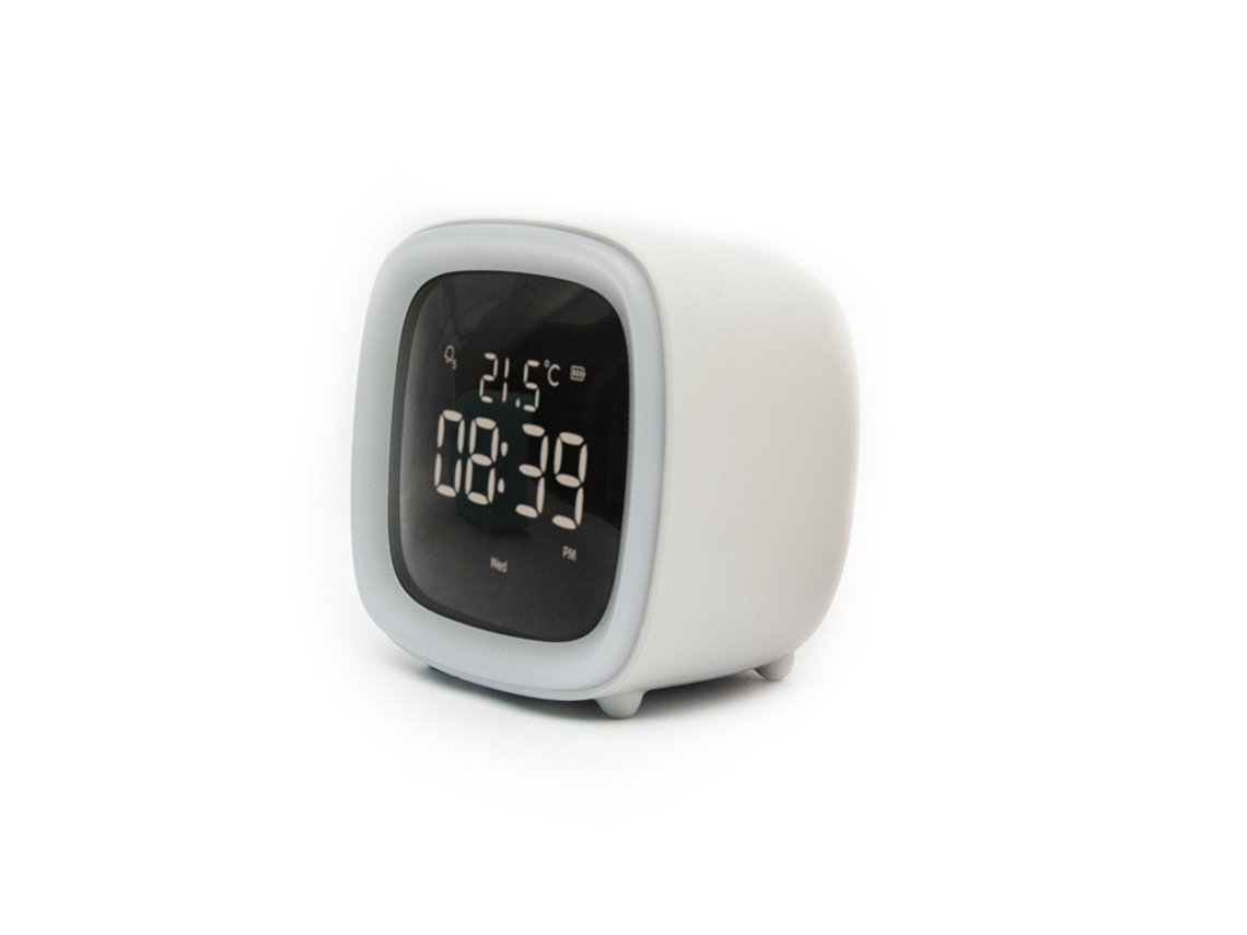 Despertador Digital Com Temperatura, Luz, 12/24h, Infantil, Cinza Dureforward