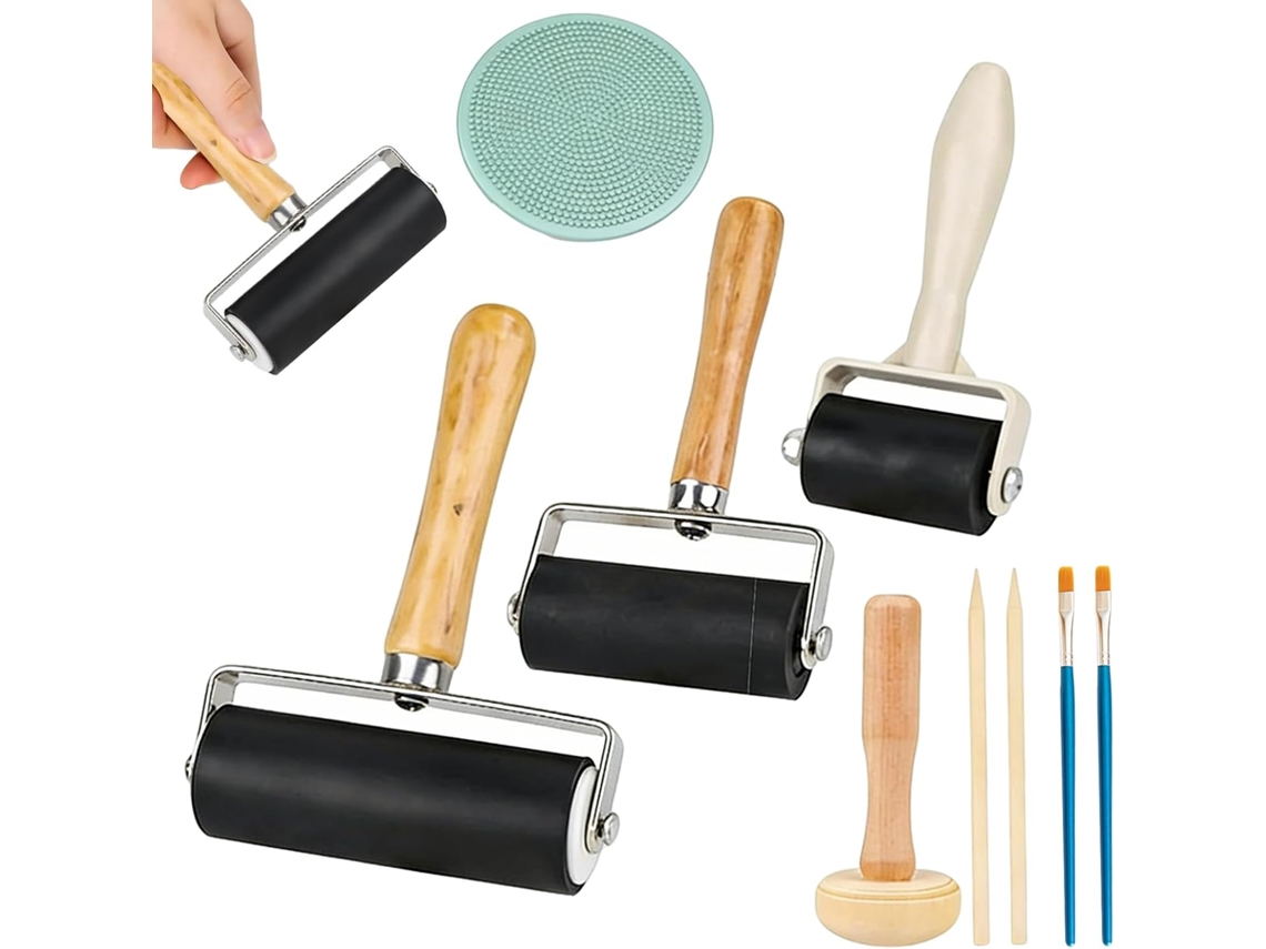 Kit Rolos Borracha 9 Peças