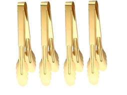 Conjunto De 4 Pinças Cozinha Em Aço Inoxidável Banhadas A Ouro, Com 22, 9cm De Comprimento, Ideais Para Pão, Salada
