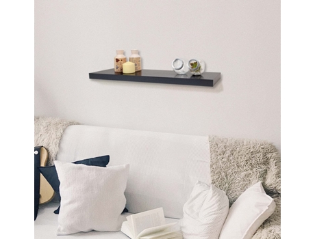 Prateleira de Parede THE SECRET HOME (80 x 23,5 cm - Madeira e Mdf - Preto)