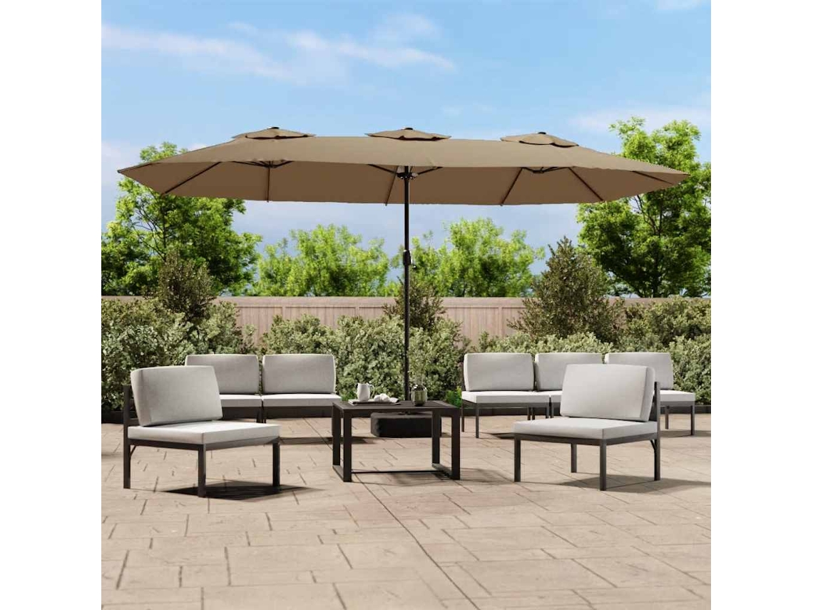 Vidaxl Guarda-sol Com Cabeça Dupla 449x265 Cm Verde