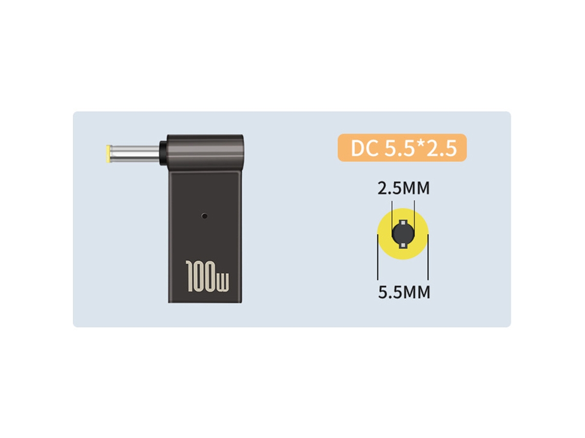 Adaptador De Energia Para Laptop, Conversor Usb Tipo C Fêmea Para Dc Macho Para Acer E Samsung Slowmoose