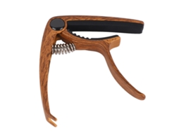 Capotraste de metal ajustável Slowmoose com tensão de mola para baixo ukulele acústico-elétrico com textura de madeira marrom