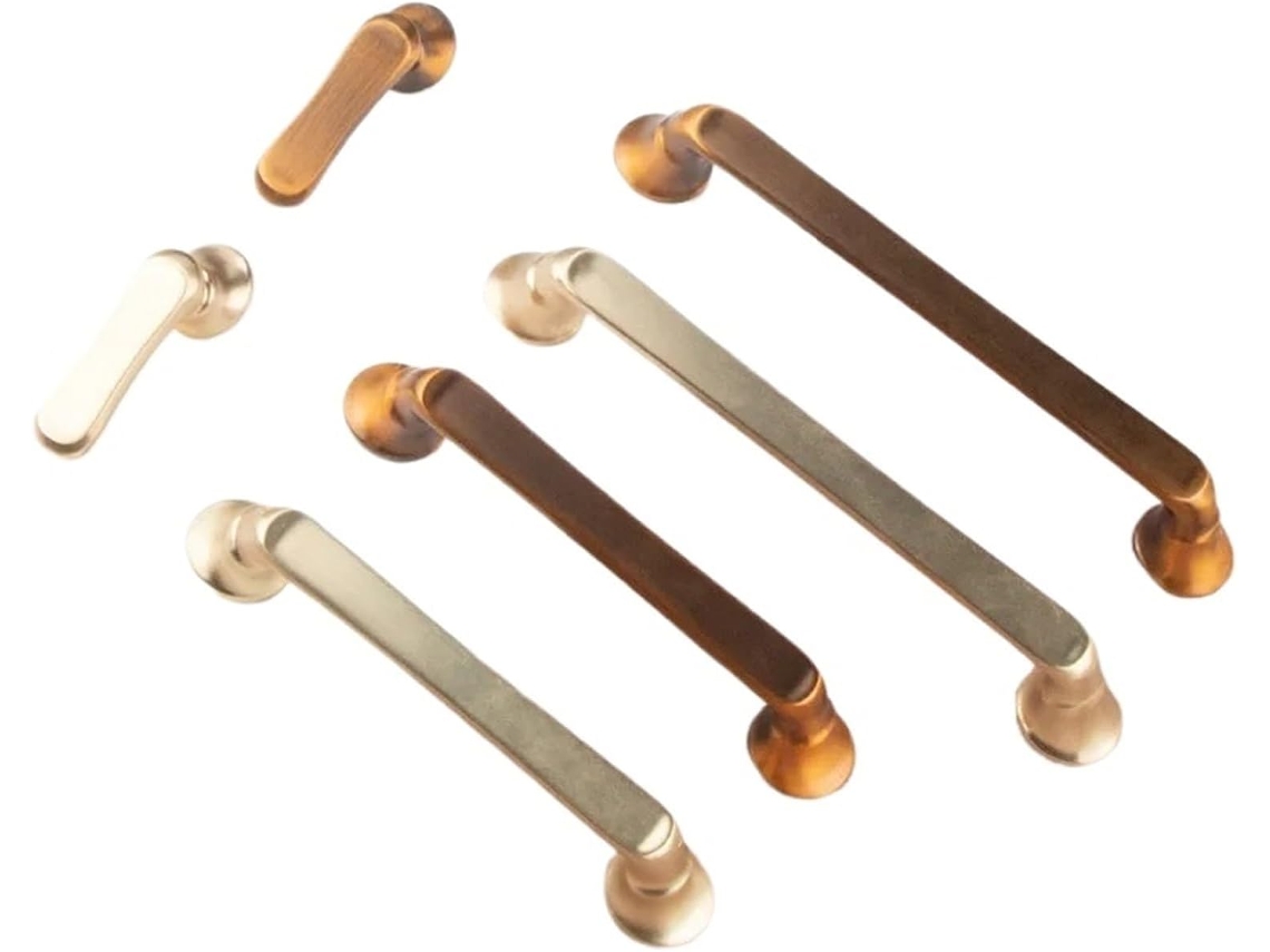 1 Peça De Puxador Botão Moderno Para Gaveta Guarda Roupa Em Liga Zinco Bronze Escovado Botões Latão