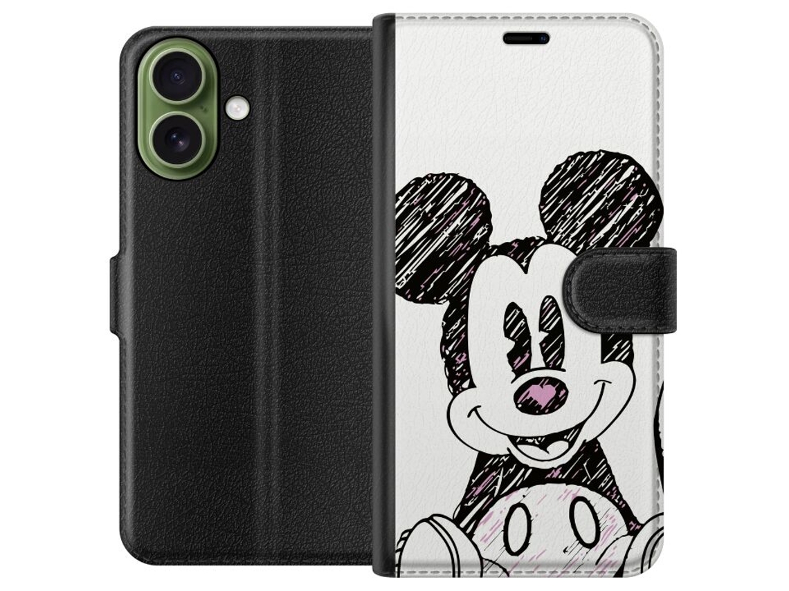 Capa Carteira Compatível Com Apple Iphone 17 Mickey Mouse