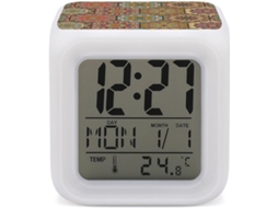 Despertador Digital Infantil, Com Estampa De Mandala Hexagonal, 7 Cores, Luz Noturna Para Quarto, Escritório E Decoração
