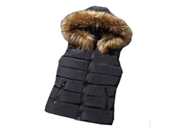 Colete acolchoado Fasst para mulher, com capuz removível, jaqueta de algodão, inverno