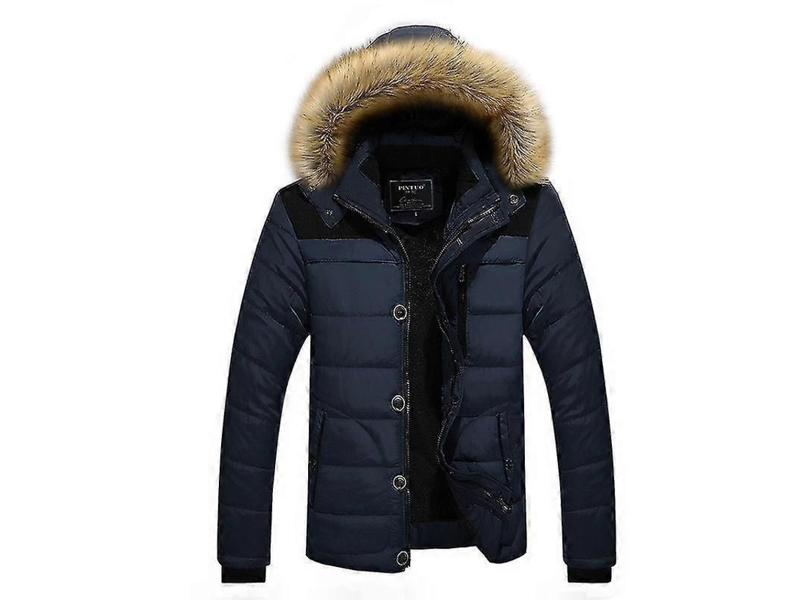 Chaqueta de Invierno para Hombre Con Capucha de Pelo Caliente Y Impermeable Hecha de Tela Reciclada S/MARCA