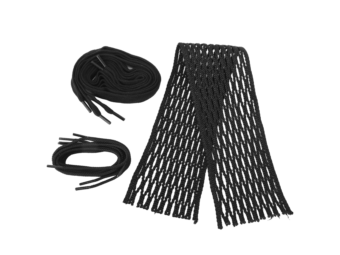 Malha De Lacrosse Em Nylon Preto Resistente Ao Desgaste Kit Com Malha E Cordas Para Acessório De Taco