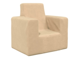 Vidaxl Sofá Infantil Pelúcia Macia Cor Creme