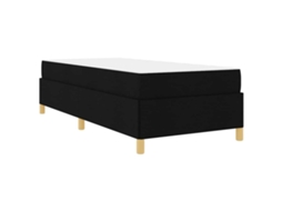 Conjunto 1 Estrutura Da Cama Vidaxl Preto Tecido (100 X 200 Cm)