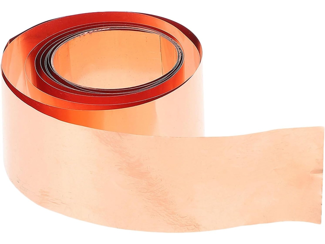 Rolo De Folha Cobre Puro Para Projetos Elétricos E Artesanais, Flexível, Resistente Ao Calor E De Alta Condutividade
