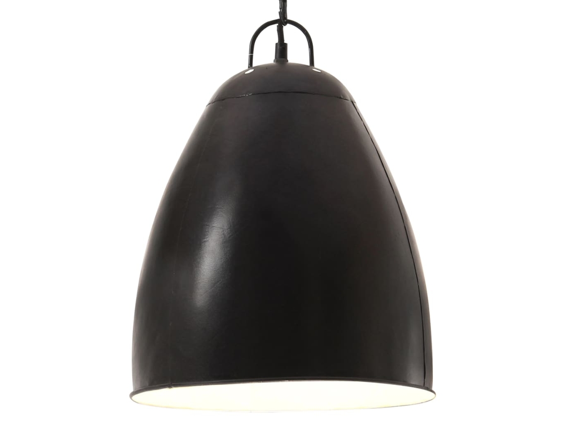 Vidaxl Candeeiro Suspenso Industrial Redondo 25 W 32 Cm E27 Preto