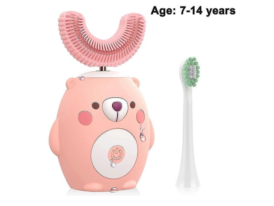 Escova de Dentes Elétrica Ultrassônica Infantil, Cabeça em Gel Sílica Macio, Branquead Ora Tipo U, Design Inteligent GOKOCO