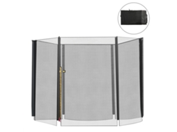 Rede De Proteção Trampolim Pe E Epe Cor Preto Ø244x180 Cm Homcom