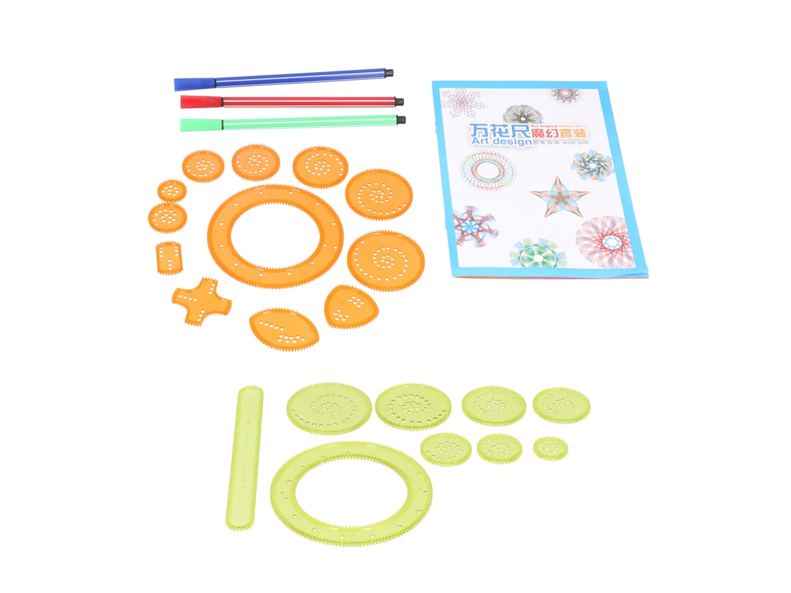 Primerox conjunto de Régua de Desenho para Crianças com Engrenagens Entrelacadas Brinquedo Educativo Diy