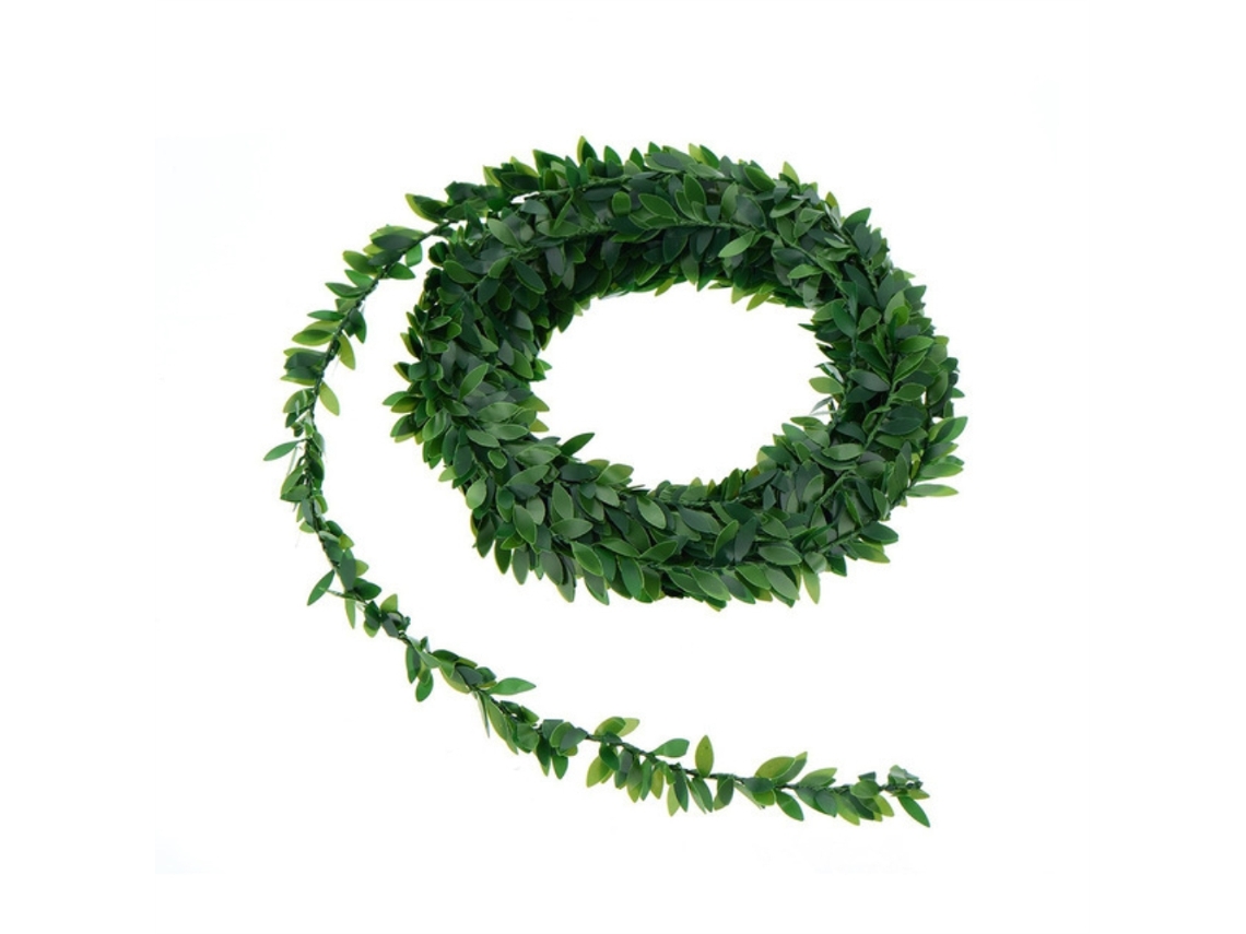Laxiscreed Guirlanda Artificial De Vinha Verde Com Rattan Trançado E Cabo De Ferro De 7,5m Para Decoração Natal