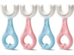 Conjunto de 4 Escovas Dentes em Formato U Escova Treinamento para Bebês e Crianças Pequenas GOKOCO