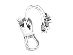 Cabo Usb 3 em 1 Anti-Enrolamento Plug Play Não Atrasado Carregamento Super-Rápido Resistente À Ferrugem Linha de Dados Acessórios para Telefone Bran